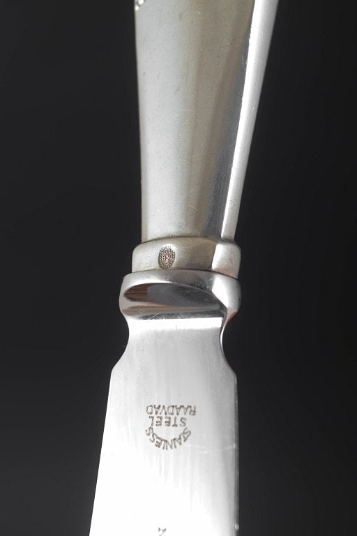 Georg Jensen, Denmark. Rare cake knife in stainless steel and 830 silver with handle. Dated 1924. - 4