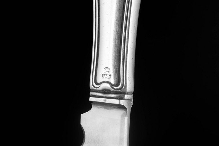 Georg Jensen, Denmark. Bread knife in stainless steel and sterling silver. Produced after 1944. - 4