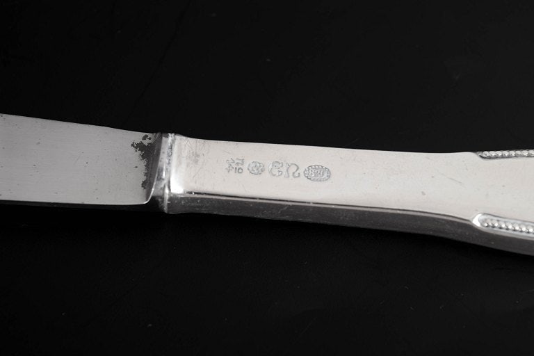Evald Nielsen, Denmark. Set of six fruit knives in sterling silver and stainless steel. Approx. - 5