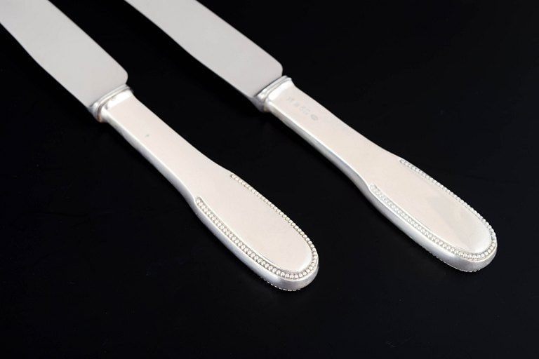 Evald Nielsen, Denmark. Two dinner knives in sterling silver and stainless steel. Approx. 1930s. - 3