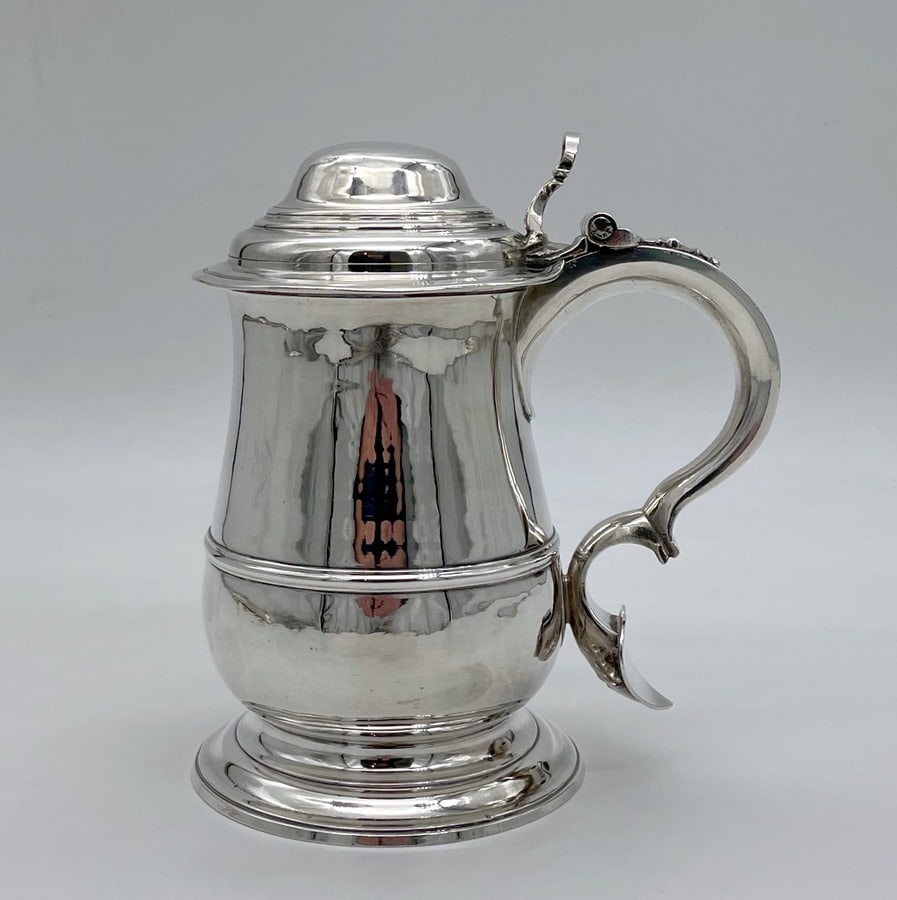 Mid 18th Century Antique George III Silver Tankard & Cover London 1747 Humphrey Payne - 5