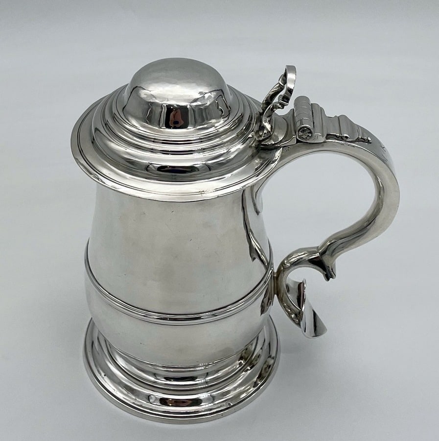 Mid 18th Century Antique George III Silver Tankard & Cover London 1747 Humphrey Payne - 6