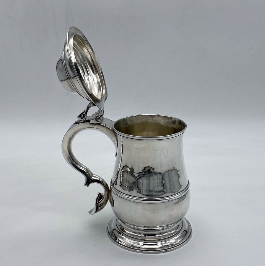 Mid 18th Century Antique George III Silver Tankard & Cover London 1747 Humphrey Payne - 8