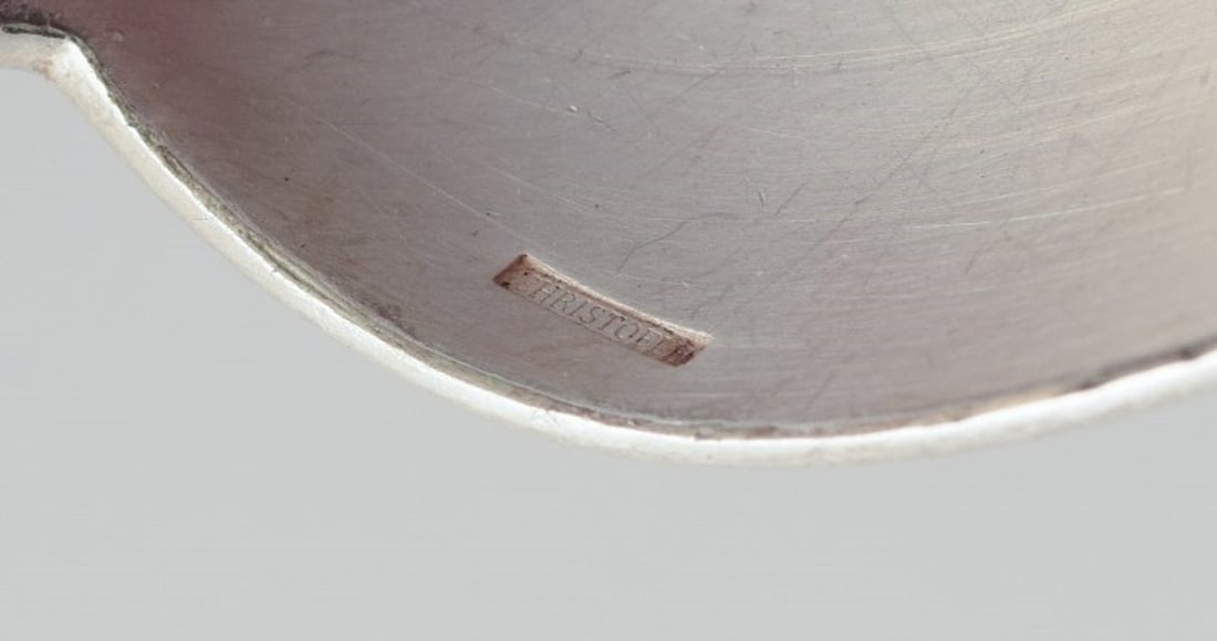 Christofle, France. A set of six dinner spoons in plated silver. Classic design with floral motifs. - 8