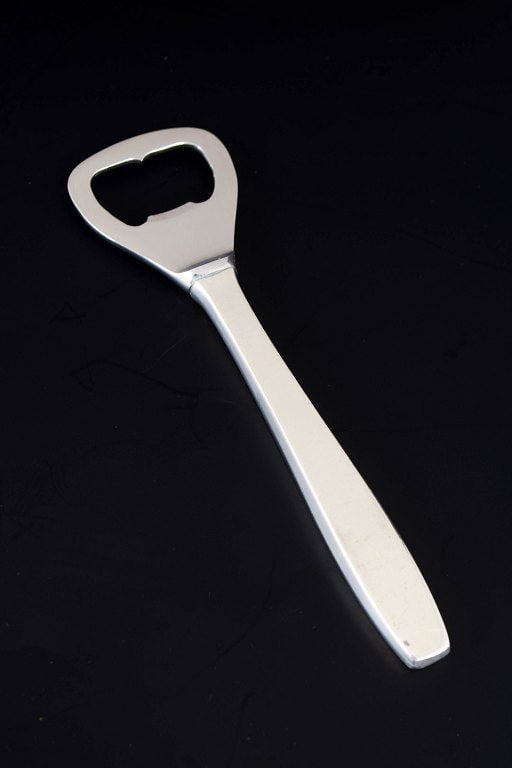 Evald Nielsen, Denmark. Bottle opener in sterling silver and stainless steel. Approx. 1940s. (1 of 4)