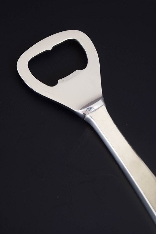Evald Nielsen, Denmark. Bottle opener in sterling silver and stainless steel. Approx. 1940s. - 2