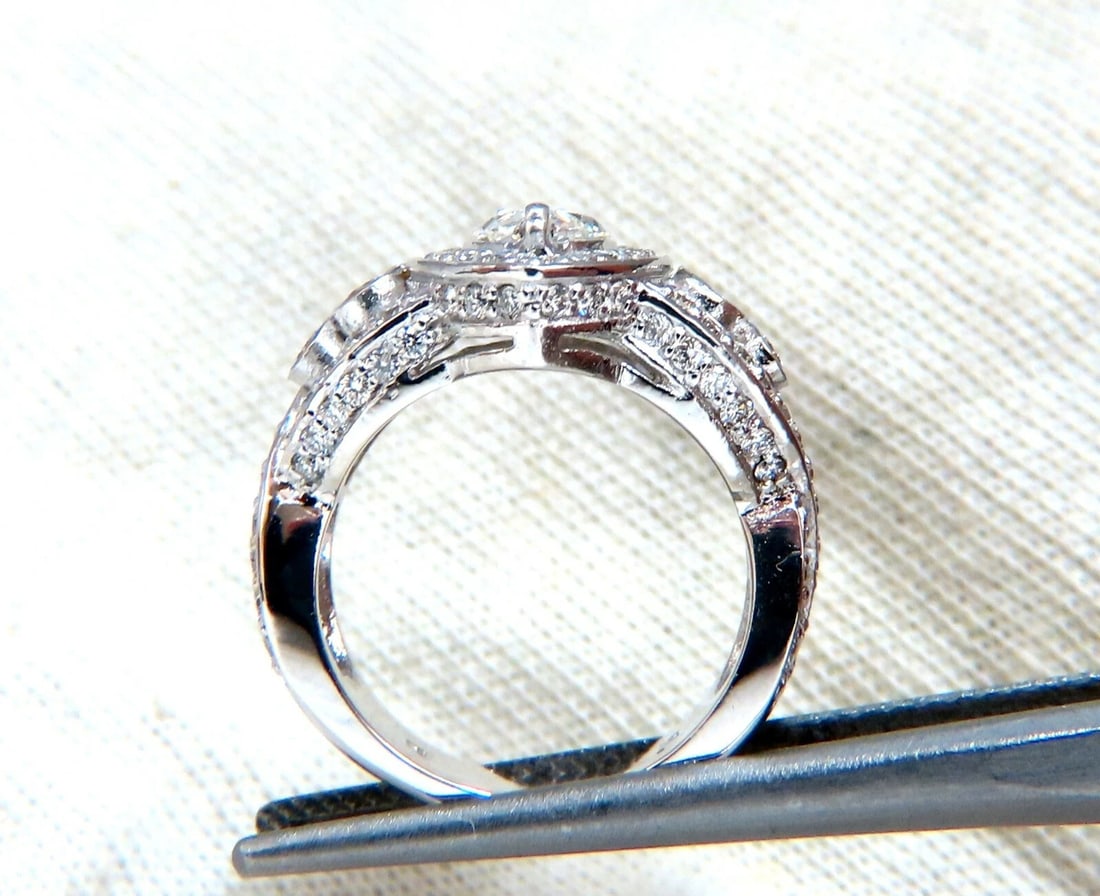 GIA Certified 1.01ct Natural Marquise Diamond Cluster Halo Ring 18kt - 7