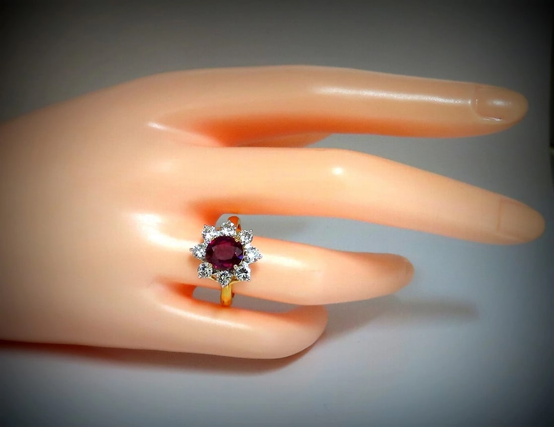 GIA Certified 3.20ct No Heat Red Natural Ruby Diamonds ring 14 Karat - 7