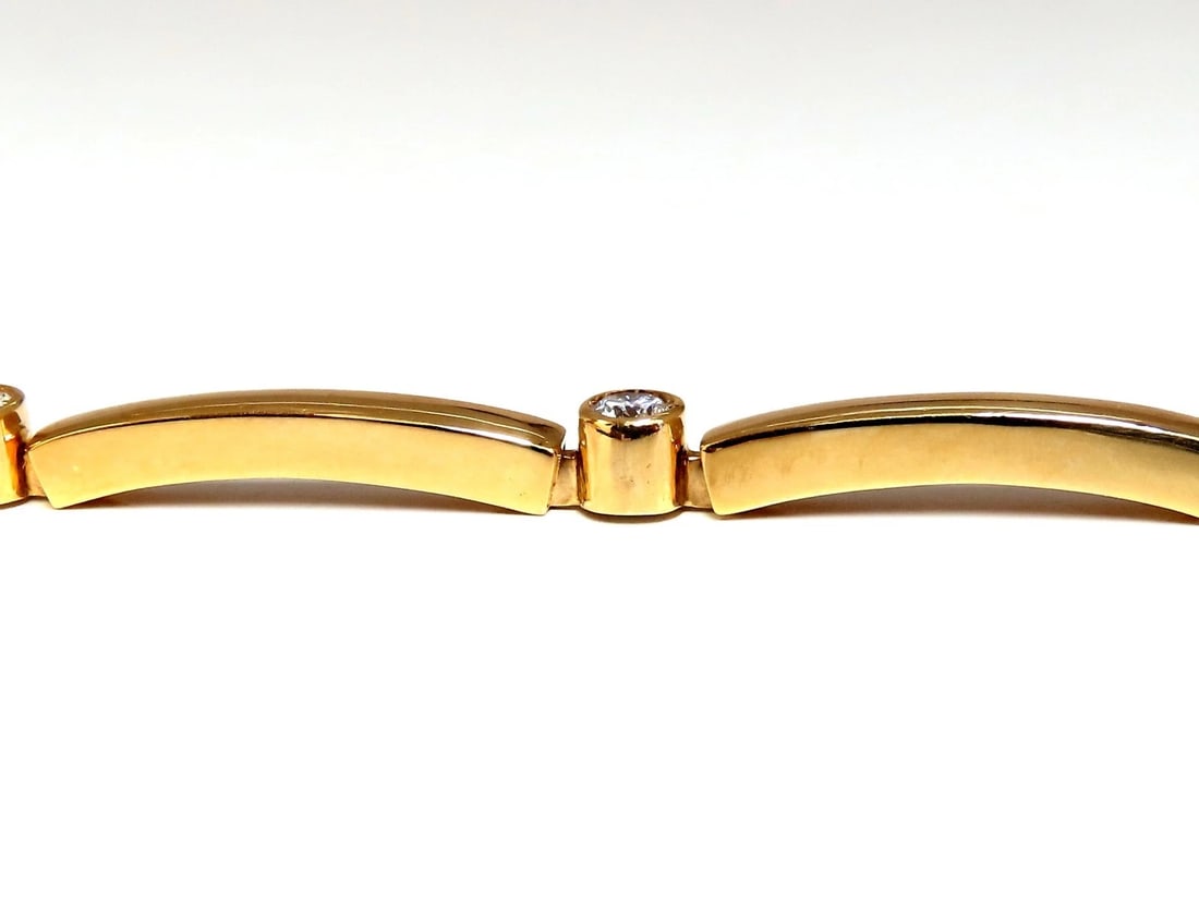 .80ct Natural Round Diamonds Arch Bar Link Bracelet 14 Karat - 2