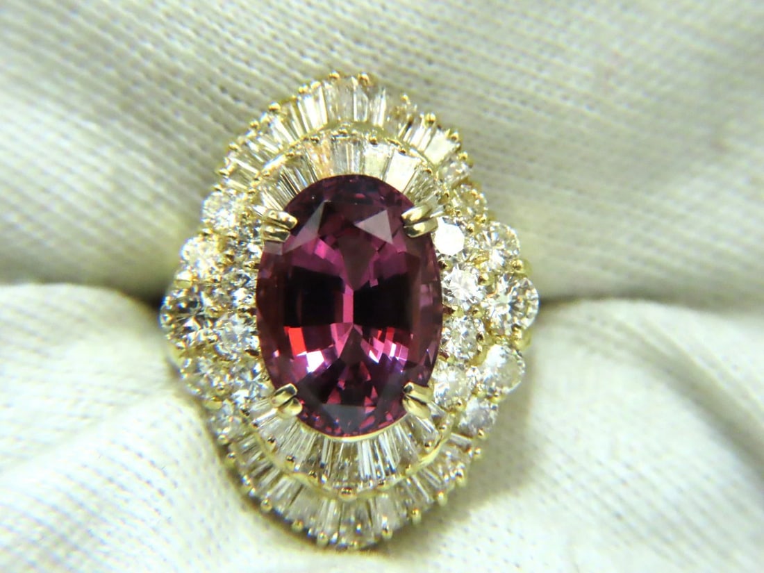 GIA Certified 8.12ct Natural No Heat Spinel 6.00ct Diamonds Ring 18Kt - 7