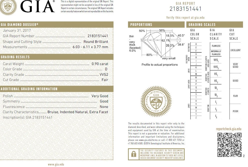 GIA Certified .90ct + .36ct Round Natural Diamond Engagement Ring Platinum - 2