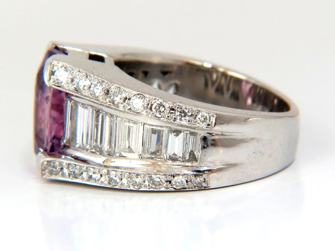 GIA 8.50ct natural no heat sapphire diamond ring 14kt. unheated purple pink - 7