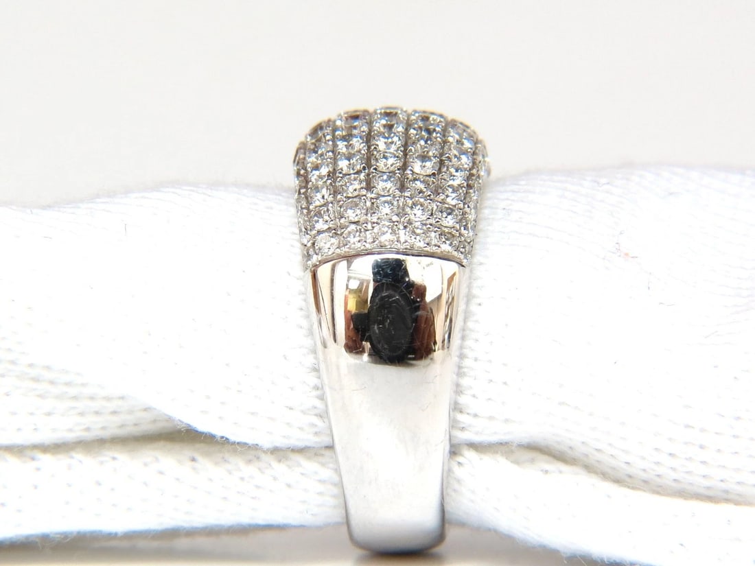 2.77CT FULL CUT DIAMONDS BEAD SET WIDE BAND RING 18KT 10MM SIZE 6.75 - 3