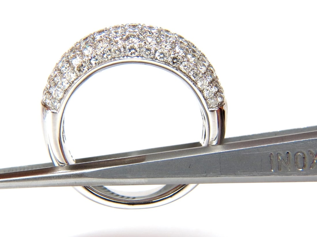 2.77CT FULL CUT DIAMONDS BEAD SET WIDE BAND RING 18KT 10MM SIZE 6.75 - 4