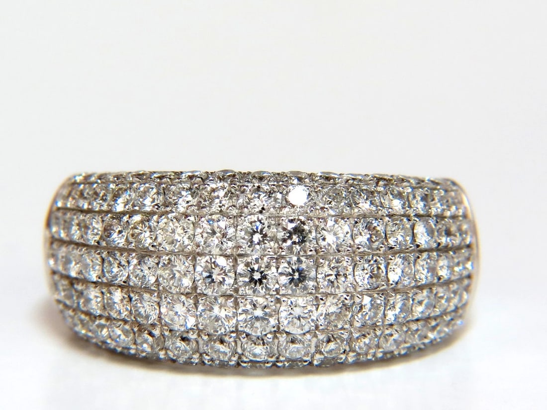 2.77CT FULL CUT DIAMONDS BEAD SET WIDE BAND RING 18KT 10MM SIZE 6.75 - 7