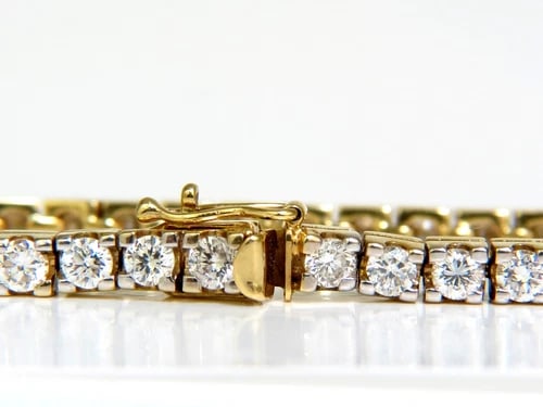 6.00CT CLASSIC NATURAL DIAMOND TENNIS BRACELET G/VS 14KT GOLD - 7
