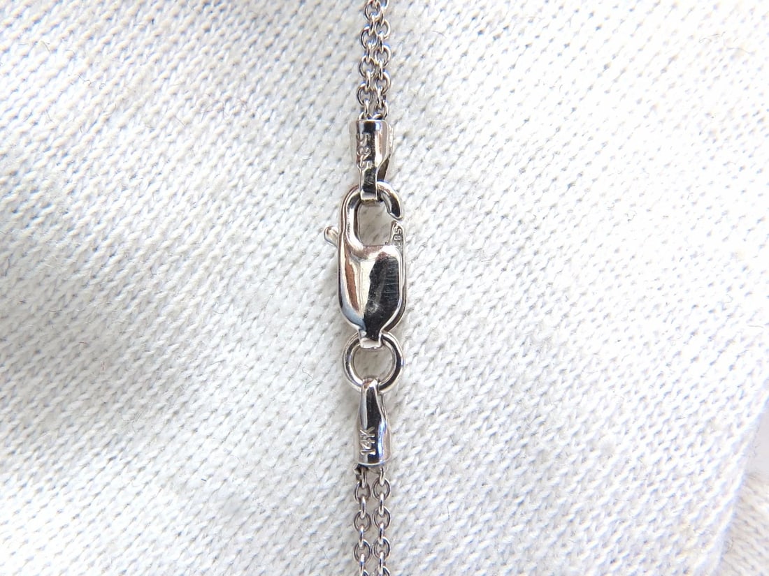 2.00ct Elongated diamonds wave zen necklace 18kt+ - 2