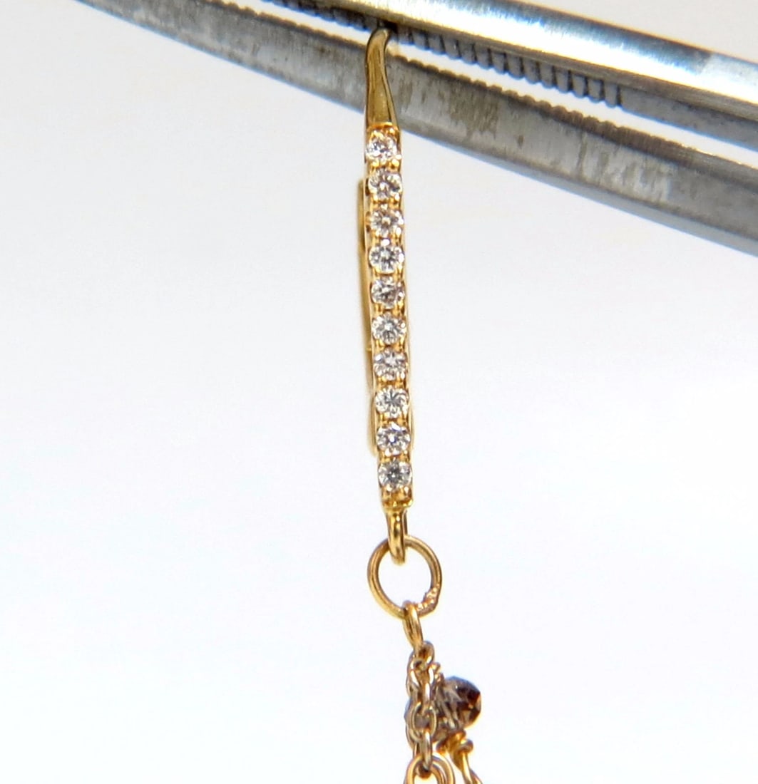 28.15ct Natural Fancy color briolette diamond dangle earrings 18kt Mesh - 5