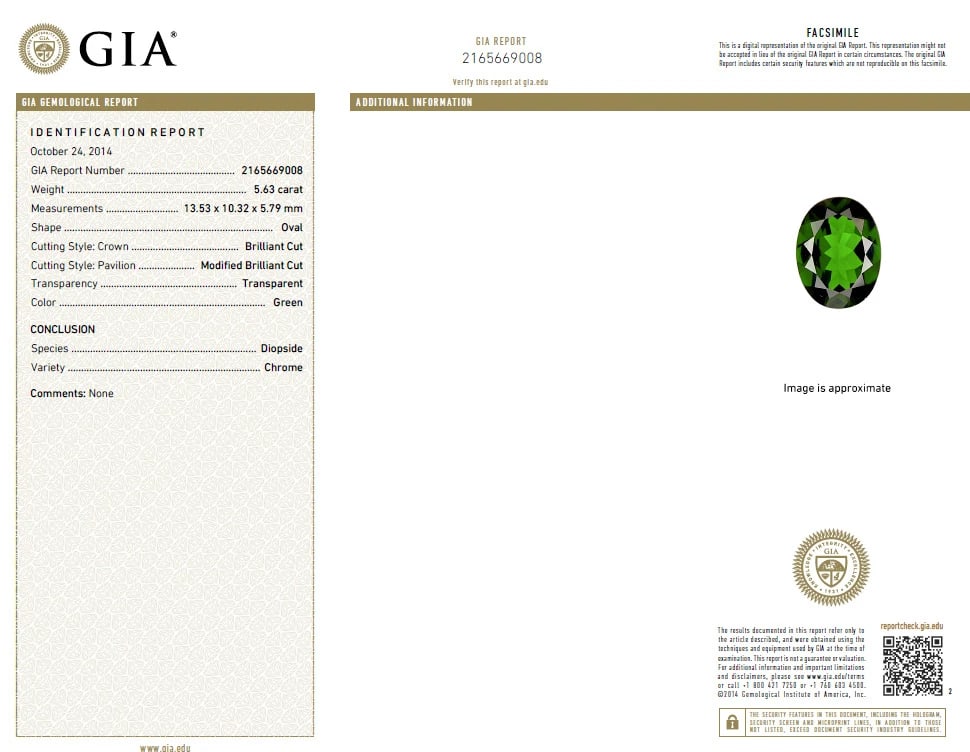 GIA CERTIFIED 6.71CT NATURAL BRIGHT VIVID GREEN DIOPSIDE DIAMONDS RING 14KT - 7