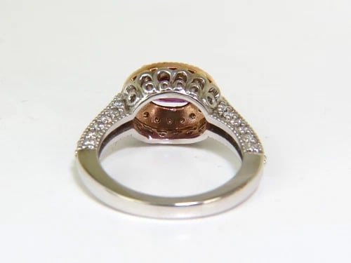 2.78CT NATURAL FINE PURPLE RED RUBY DIAMOND RING 14KT G/VS - 4