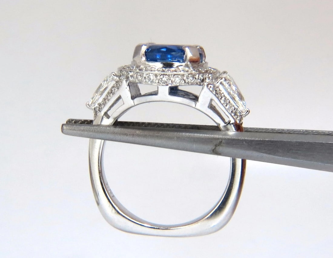 GIA Certified 7.10ct Natural No Heat Sapphire Diamond Ring Unheated 18kt - 5