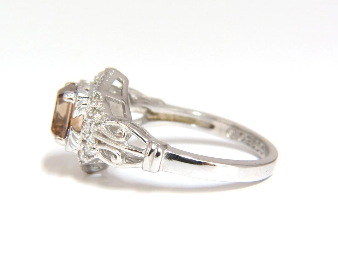 1.39ct NATURAL FANCY BROWN EMERALD CUT DIAMOND RING VS2 VICTORIAN DECO - 3