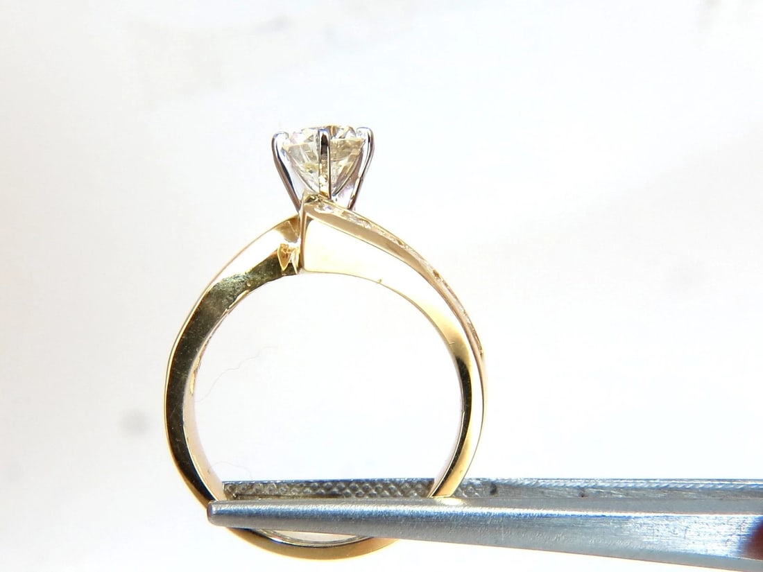 GIA CERTIFIED 2.06CT NATURAL ROUND DIAMOND CROSSOVER RING BAGUETTES 14KT - 5