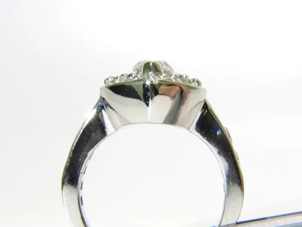 2.62ct NATURAL DIAMONDS CLUSTER RING MARQUISE & ROUNDS 14KT HALO DECO - 2
