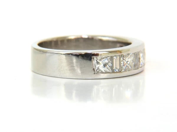 1.50CT PLATINUM PRINCESS & BAGUETTE NATURAL DIAMOND RING - 3