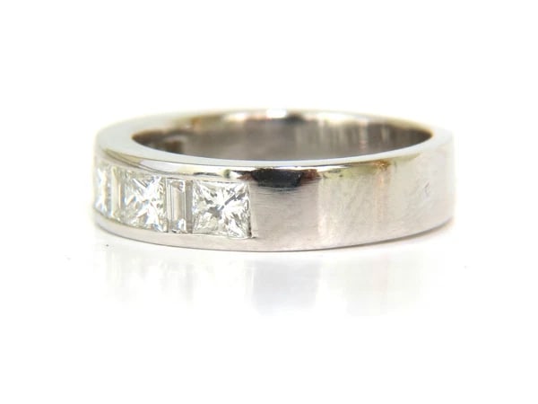 1.50CT PLATINUM PRINCESS & BAGUETTE NATURAL DIAMOND RING - 4