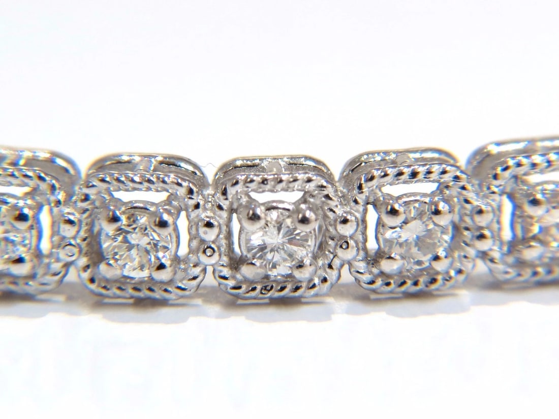 .90CT SQUARED ROPE TWIST ENCASE NATURAL DIAMONDS BANGLE BRACELET 14KT - 2
