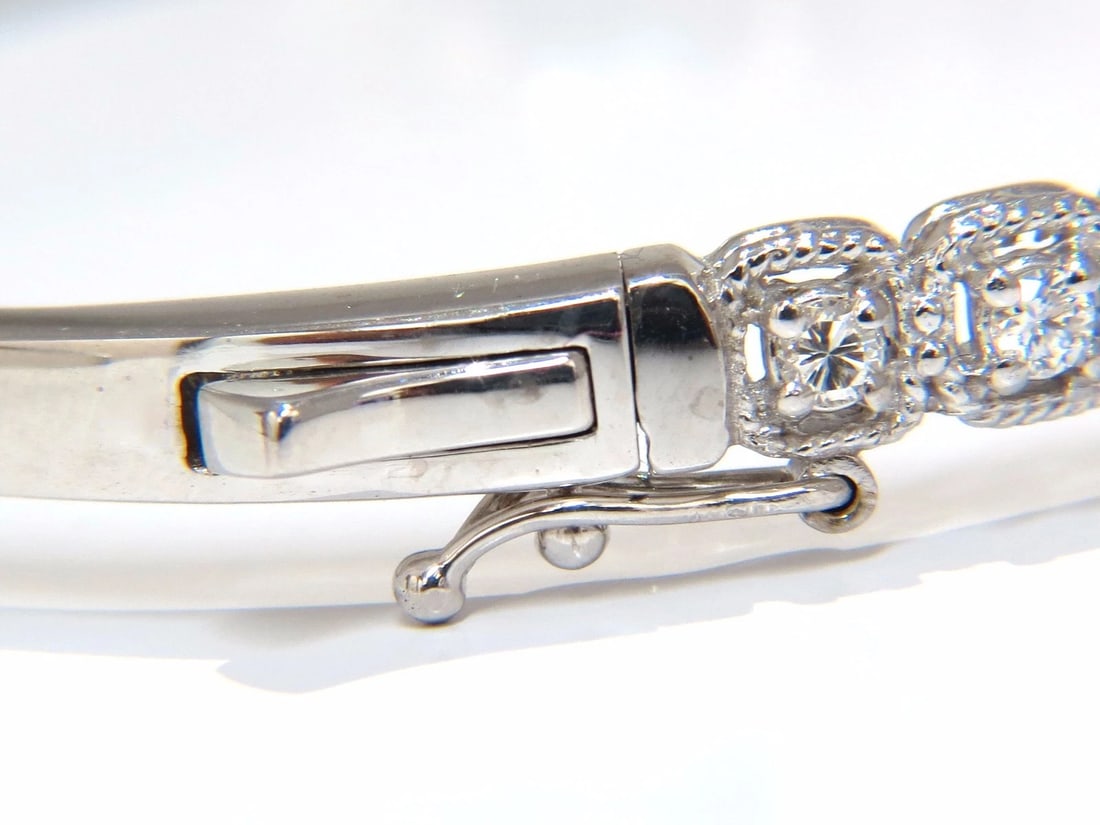 .90CT SQUARED ROPE TWIST ENCASE NATURAL DIAMONDS BANGLE BRACELET 14KT - 3