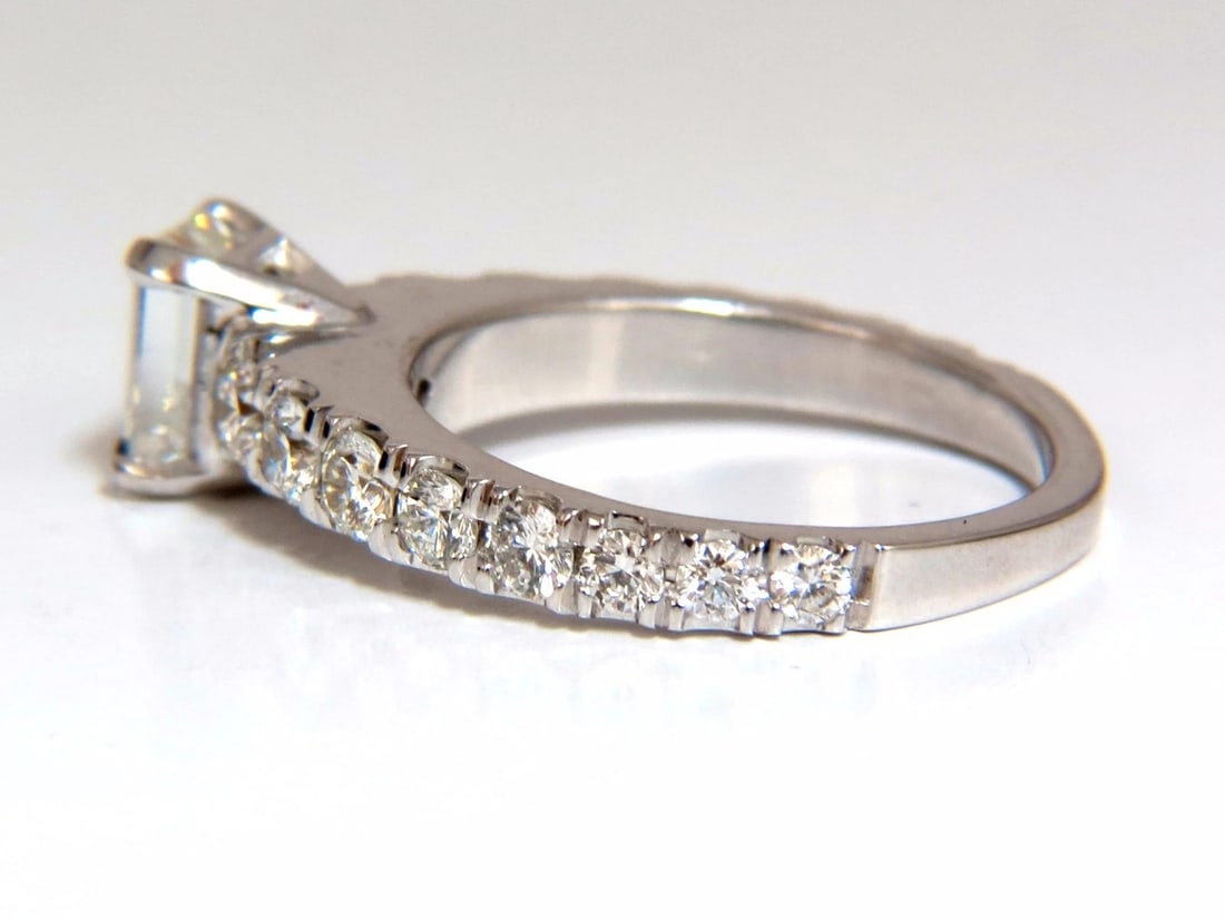 GIA Certified 1.08ct Emerald Cut natural diamond ring 1.20ct. 18kt H/Vs1 - 4
