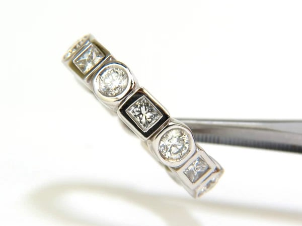 2.80CT NATURAL ROUNDS PRINCESS DIAMONDS ETERNITY BAND PLATINUM FLUSH DURABLE - 6