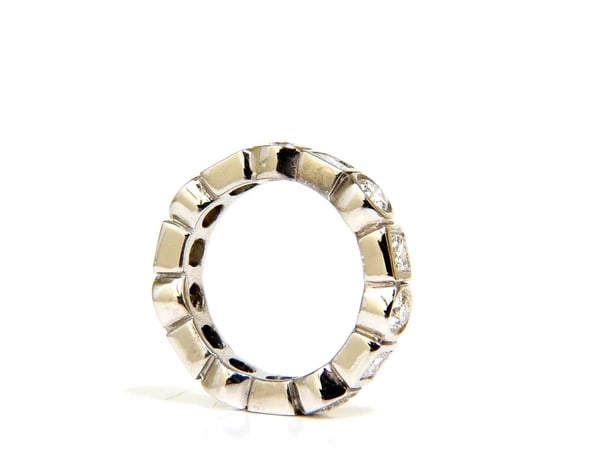 2.80CT NATURAL ROUNDS PRINCESS DIAMONDS ETERNITY BAND PLATINUM FLUSH DURABLE - 8