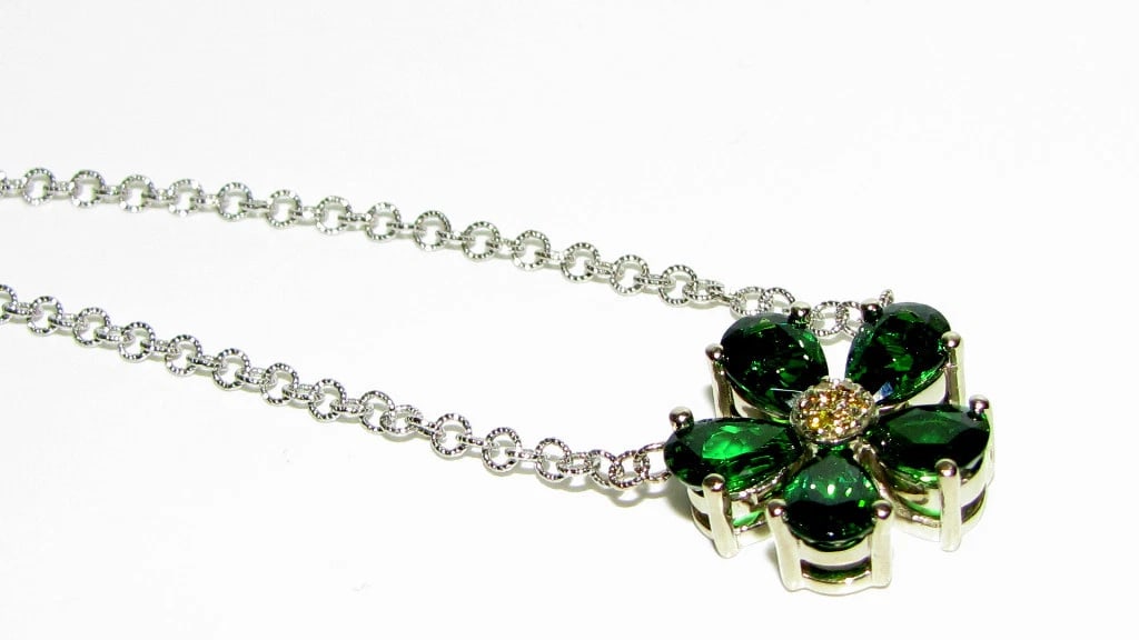 4.60CT NATURAL TSAVORITE YELLOW DIAMOND PENDANT - 7