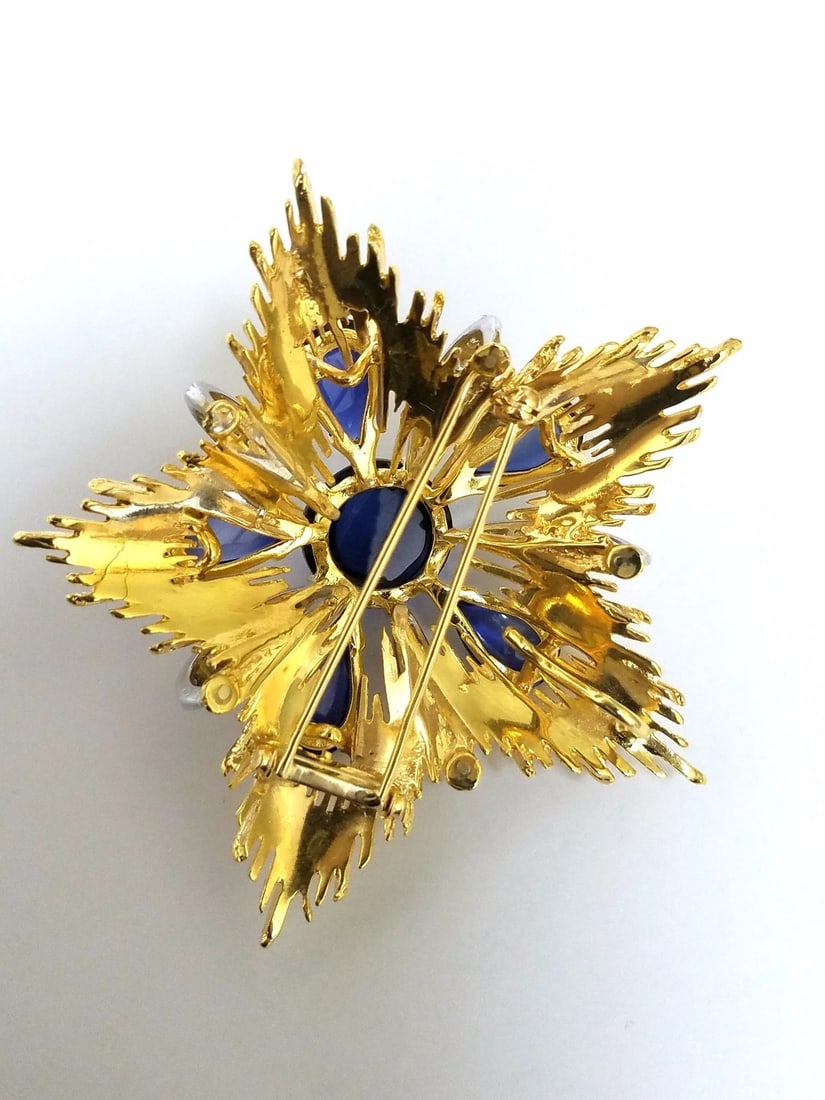 18kt 40ct Royal Medallion Brooch Pin Pendant Pearl Enhancer Ascot Knot - 2