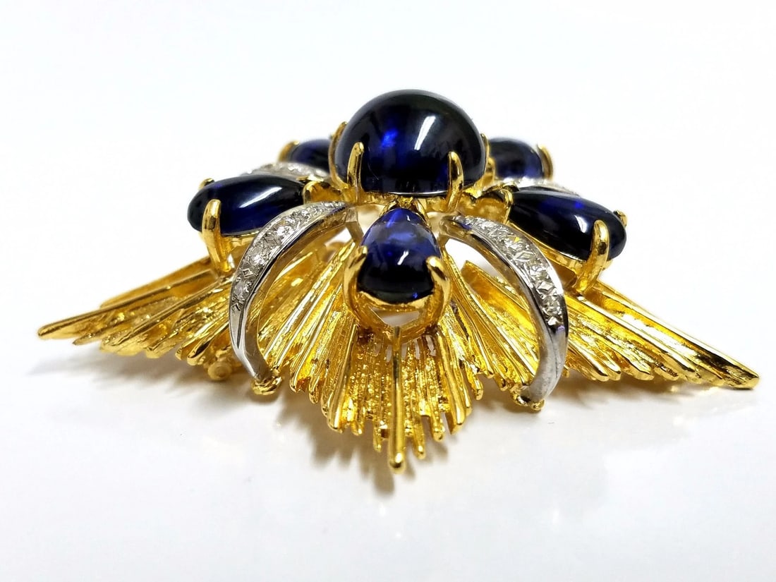 18kt 40ct Royal Medallion Brooch Pin Pendant Pearl Enhancer Ascot Knot - 4