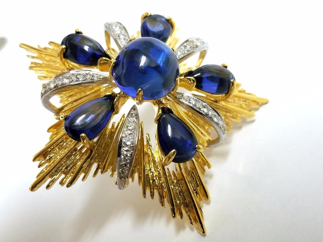 18kt 40ct Royal Medallion Brooch Pin Pendant Pearl Enhancer Ascot Knot - 6