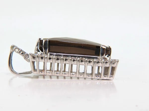 52.34CT NATURAL FANCY BROWN TOPAZ DIAMOND NECKLACE & OMEGA 14KT - 4