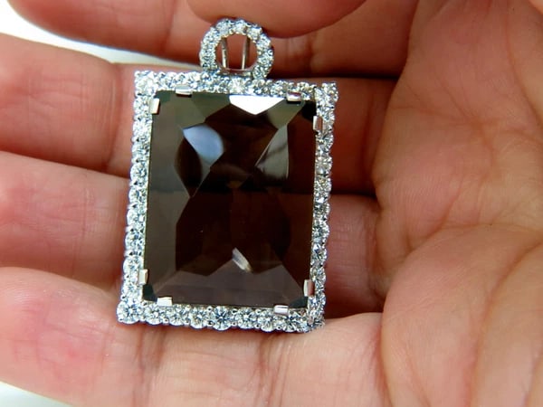 52.34CT NATURAL FANCY BROWN TOPAZ DIAMOND NECKLACE & OMEGA 14KT - 5