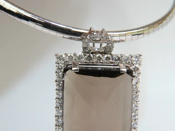 52.34CT NATURAL FANCY BROWN TOPAZ DIAMOND NECKLACE & OMEGA 14KT - 6