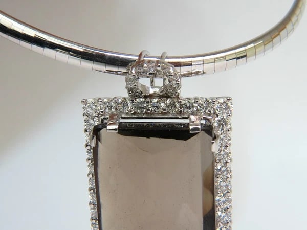 52.34CT NATURAL FANCY BROWN TOPAZ DIAMOND NECKLACE & OMEGA 14KT - 7