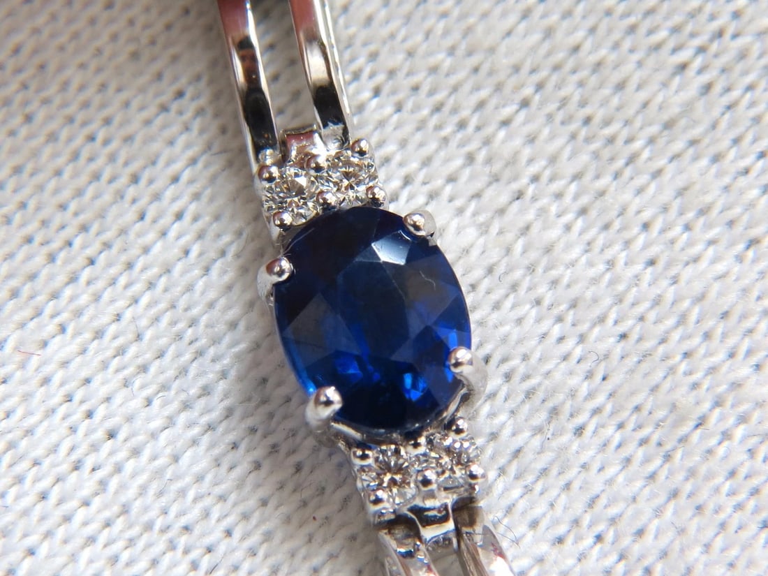 13.36ct natural blue kyanite diamonds tennis bracelet 14kt - 3