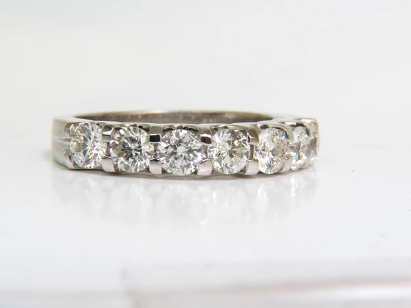 14KT GOLD 1.40CT NATURAL DIAMONDS "U" SHARING PRONG DIAMONDS RING - 3