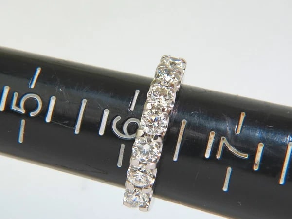 14KT GOLD 1.40CT NATURAL DIAMONDS "U" SHARING PRONG DIAMONDS RING - 5