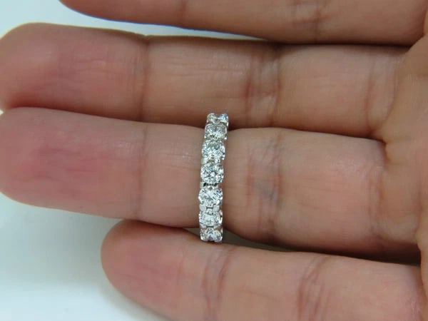 14KT GOLD 1.40CT NATURAL DIAMONDS "U" SHARING PRONG DIAMONDS RING - 6