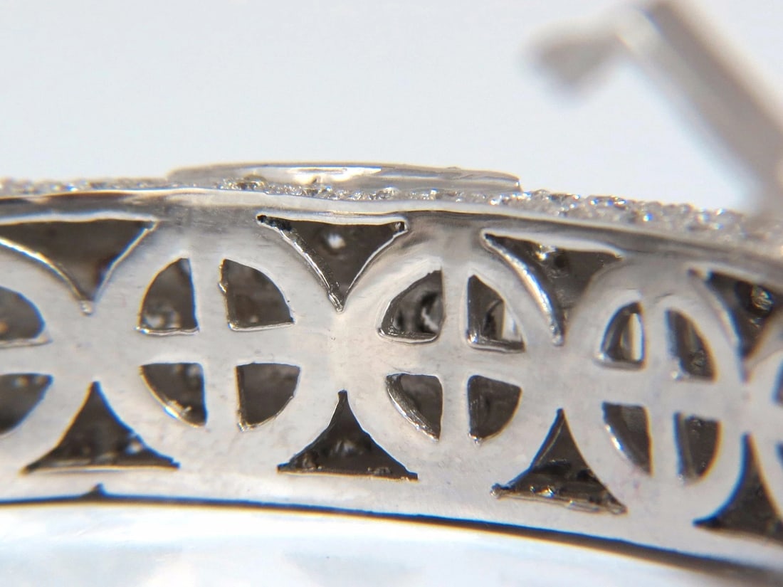 14.02ct natural diamonds eternity encrusted bangle bracelet 18kt Glam - 6