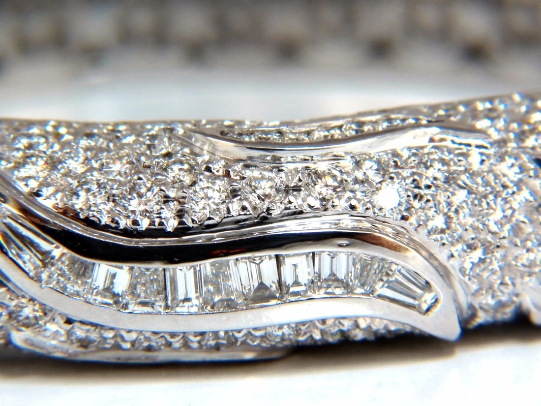 14.02ct natural diamonds eternity encrusted bangle bracelet 18kt Glam - 8