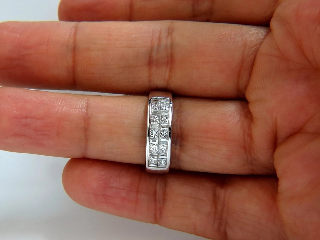 PLATINUM 2.00CT NATURAL DIAMONDS BAND G/VS BAGUETTE PRINCESS CHANNEL BRILLIANT - 7